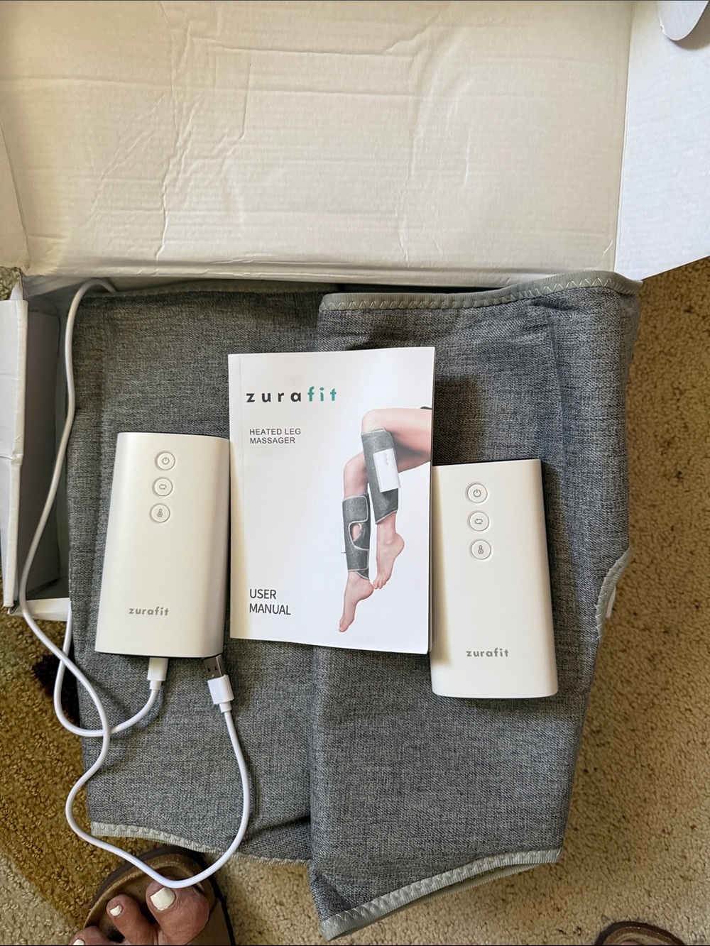Zurafit Heated Leg Massager - Gray White